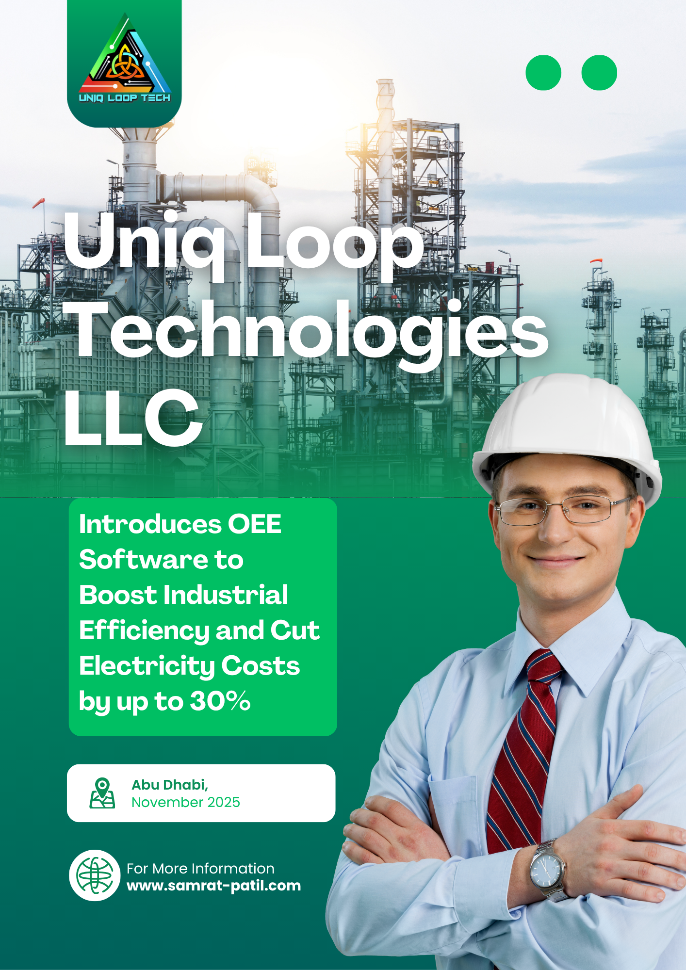 A person wearing a hard hat and standing with his arms crossed AI-generated content may be incorrect.